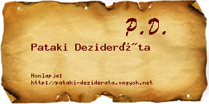 Pataki Dezideráta névjegykártya